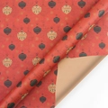 Vintage dark red Christmas kraft wrapping paper with gold ornaments and snowflakes - Style 2 / 50*70CM