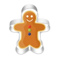 Gingerbread man shaped stainless steel cookie cutter with silver metal finish - Gingerbread Man 7412