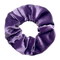 Solid purple velvet scrunchie with hidden zipper pocket for small storage - Purple Blue