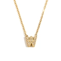 Collana in acciaio inossidabile placcato oro 18K con ciondolo lettera W di cristalli - Oro - Lettera W
