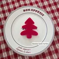 Rose red velvet Christmas tree accessory for DIY crafts, sized 7cm x 8cm - Christmas Tree B-02 (Rose Red)