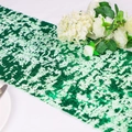 Detail of green sequin table runner with polyester mesh texture for wedding decor - Green