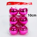 Rosa 10cm glänzende Weihnachtskugeln im 6er-Pack für den Weihnachtsbaum - 6er-Pack (10cm) / Glänzend Rosarot