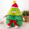 Christmas tree plush doll in grass green with Santa hat and red ribbon bow decoration - Christmas Tree / 45cm