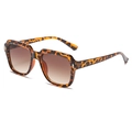 Retro square oversized sunglasses in tortoiseshell frame with brown gradient lenses - Tortoise