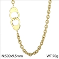 Collana con manette in acciaio inossidabile dorato con catena a O e lunghezza 500 mm - Collana Oro (KN236323-Z)