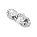 Silberner Karabinerverschluss mit geprägtem Muster für Halsketten und Armbänder - 11mm / Stahlfarbe