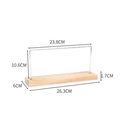 Wooden and metal earring display stand with dimensions of 26.3cm x 10.6cm shown in detail - Single Bar / Gold / Single Tier