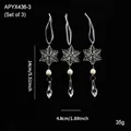 Lot de 3 ornements de flocon de neige en acrylique avec perles et pendentifs de Noël - Pendentif Flocon de Neige Style B / Lot de 3