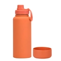 1L vacuum insulated sports water bottle in matte orange with silicone non-slip base - 1 L / Cinnabar Orange - Sport