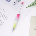 DIY beadable ballpoint pen with pink and green gradient finish for custom decoration - Red White Yellow Gradient