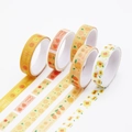 Five rolls of forest style washi tape set featuring orange fruit and floral patterns - Retro Style 2 [5 Rolls]