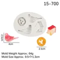 Silicone bird nest mold with owl and house cavities for fondant or chocolate cakes - 3# Bird Nest Birdhouse Set / Gray
