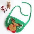 Grüne Weihnachts-Lätzchen für Haustiere mit Rentier-Dekor und Merry Christmas Schriftzug - Einheitsgröße / Grünes Rentier Lätzchen