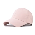 Close-up of pink sports baseball cap with laser-cut ventilation holes for breathability - Adjustable / Pink
