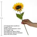 Single 41cm artificial sunflower with a 12cm matte fabric flower head for home decor - Type J2 (41cm/12cm Diameter)