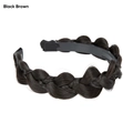 Diadema trenzada de pelo sintético en color marrón negro para peinado voluminoso - Marrón Negro