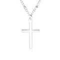 Polierte silberne Kreuzkette mit feiner O-Kette auf schlichtem weißem Hintergrund - Poliertes Hochglanzkreuz (9061) / Glanzsilber (9061)