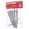 Addobbi natalizi a forma di ghiacciolo con glitter argento per albero set da 5 - Argento