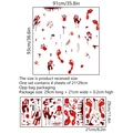 Detailed size specifications for Halloween bloody handprint and footprint wall sticker set - MS4073-ZC (Blood Hands & Feet/Set of 4)