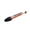 Pince de cuisine or rose avec embouts en silicone noir et boucle de suspension pour BBQ - Noir