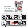Black and white high-contrast infant soft cloth book with animals for newborn vision - Style 66546-2 Early Education Cloth Book / Panda/Lion Series