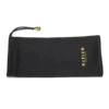 Minimalist black fabric storage pouch with golden logo and zipper strap for accessories - Premium Knitted Glasses Pouch (No Logo)