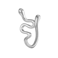 Silver U-shaped non-piercing animal nose clip with cubic zirconia snake design - Silver Snake