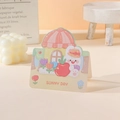 Biglietto d'auguri con animali cartoon e scritta Sunny Day in colori vivaci - Mela