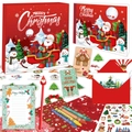 Christmas DIY journal set with red gift box, stickers, and crayons for holiday gifting - SH028 Christmas Journal Set