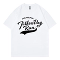 T-shirt en coton blanc à col rond avec lettrage noir Philadelphia Father's Day Run - XS / Blanc Design 317