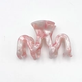 Pink and white marble texture acetate hair claw clip with wave design for women - Light Floral 6cm