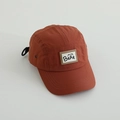 Close-up of the breathable 5-panel outdoor cap with BEAR logo and adjustable strap - 52cm(Adjustable) / Tan