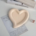 Beige heart-shaped ceramic jewelry display tray for photography and storage - Heart / Beige