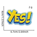 Tabella taglie dettagliata di una toppa ricamata YES! gialla e blu con misure - YES! (4#)
