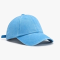 Light blue washed cotton baseball cap with classic six-panel design and soft top - Adjustable / Lake Blue(21A002E)