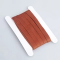 Ruban de velours double face marron caramel sur bobine blanche pour bricolage - 5 Mètres / Orange Foncé / Style carton
