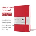 Red cloth bullet dotted journal with 160 pages of 100g paper and elastic closure band - A5 / Red