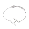 Bracciale in acciaio inossidabile argento con ciondolo a forma di lettera H - Stile Lettera H (KB116130-K)
