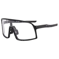 Black outdoor cycling sunglasses with white splattered frame and large clear lens - Black Frame Clear Lenses