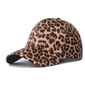 Casquette de baseball imperméable en cuir PU avec motif léopard pour mode extérieure - M (56-58cm) / Léopard Foncé PU