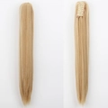 Long straight light blonde ponytail hairpiece with secure claw clip attachment - 27-613-Honey Blonde Mixed Platinum