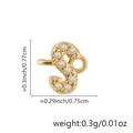 Sparkling gold S letter pendant with white cubic zirconia micro-pave for DIY jewelry - Letter S