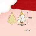 Detail of Christmas tree pendant with 24mm height and 17mm width for DIY jewelry crafts - 15 White Christmas Tree