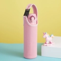 Pink 750ml neoprene water bottle sleeve with portable buckle and carrying strap - Pink