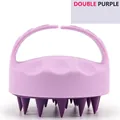 Silicone scalp massager hair scrub brush in two-tone purple with ergonomic handle - Two-tone Purple Wrist Handle