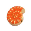 Orangefarbener Emaille-Spiralanhänger mit Goldrand für DIY-Schmuck und handgemachte Armbänder - Orangefarbene Muschel (M643102-Orange)