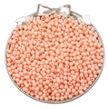 4mm pink acrylic round loose beads for DIY jewelry making displayed on a silver plate - Snow Bud
