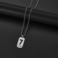 Detail of silver stainless steel pendant featuring lucky number 7 and lucky text engraving - Number 7