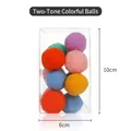 Palline di peluche colorate per gatti in scatola, giocattoli in feltro 10x6cm per animali - Stile Tinta Unita / Set da 12